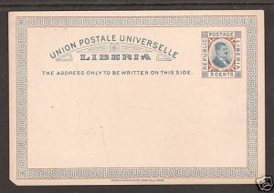 Liberia von Saleski X5 mint 1882 3c Postal Card