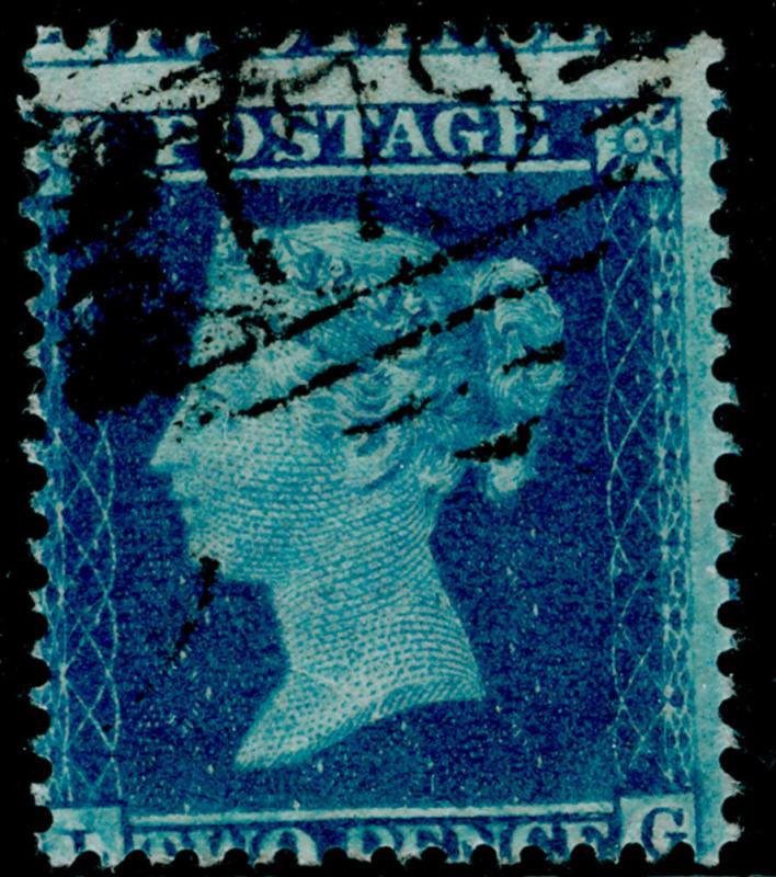 SG34, 2d blue PLATE 5, LC14, FINE USED. Cat £70. IRELAND.