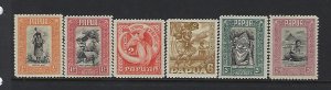 PAPUA SCOTT #94/96/97/101/105/106 1932 PICTORIALS PARTIAL SET- MINT LIGHT HINGED