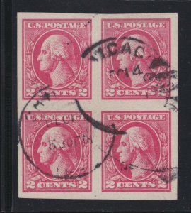 US 534B 2c Washington Used Block of 4 w/ PSE & PF Certs XF appr SCV $7250