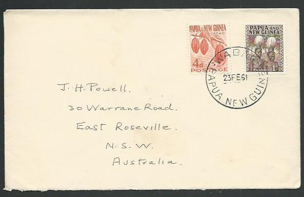 PAPUA NEW GUINEA 1961 cover ex WABANG...........................59762