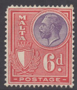 Malta Scott 140 - SG165, 1926 George V 6d MH*