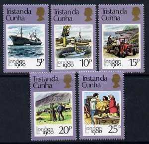 TRISTAN DA CUNHA - 1980 - LONDON 80 Stamp Exhib - Perf 5v Set -Mint Never Hinged