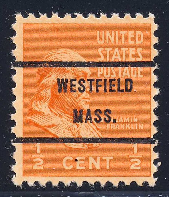 Westfield MA, 803-71 Bureau Precancel, ½¢ Franklin