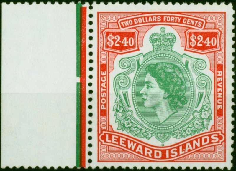 Leeward Islands 1954 $2.40 Bluish Green & Red SG139 Superb MNH 