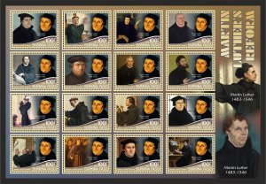 Martin Luther's reform 2023 year 16 stamps perforated  NEW
