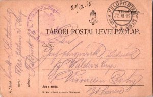 Austria Soldier's Free Mail 1915 K. und K. Feldpostamt No. 88 Postcard to Vrs...