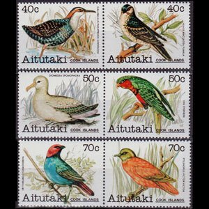 AITUTAKI 1982 - Scott# 242a-46a Birds 40-70c NH