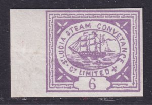 St. Lucia Steam Conveyance Co., Mint OG Hinge mark. 6