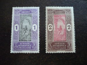 Stamps - Dahomey - Scott# 42-43 - Mint Hinged Partial Set of 2 Stamps