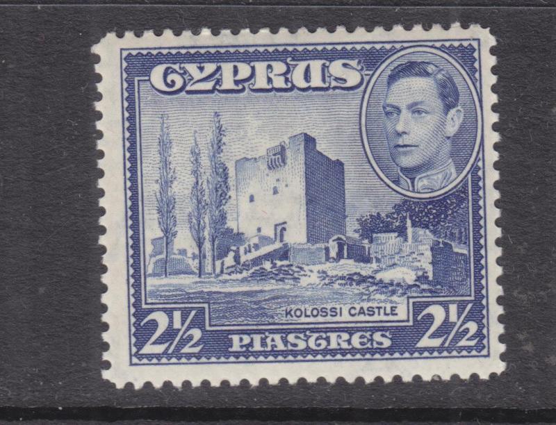 CYPRUS, 1938 KGVI 2 1/2pi. Ultramarine, lhm.