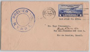 Haiti 1930 Port Au Prince to Rio de Janeiro Brazil NYRBA First Flight Cover FFC