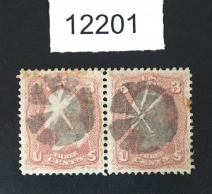 MOMEN: US STAMPS # 65 PAIR USED  LOT #12201