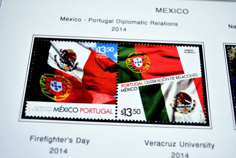 COLOR PRINTED MEXICO 2011-2014 STAMP ALBUM PAGES (36 illustrated pages)