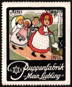 1920's Vintage Germany Poster Stamp Kammer & Reinhardt Doll Factory