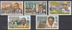 Turks & Caicos # 457-461, Human Rights Leaders, NH, 1/2 Cat.