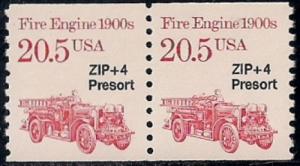 #2264 20.5 cent Fire Engine Pre. Coil Pair mint OG NH VF-XF