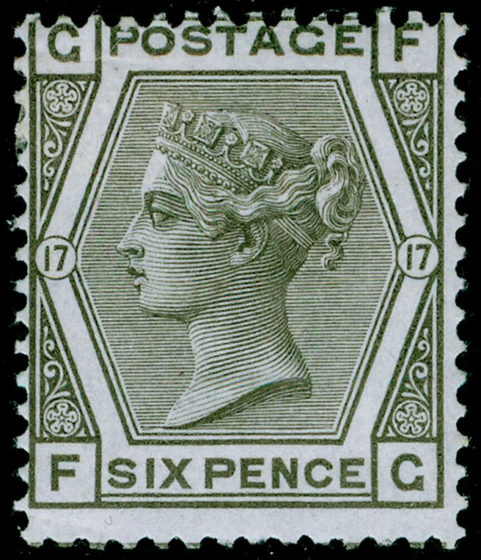 SG147, 6d grey plate 17, M MINT. Cat £950. FG 