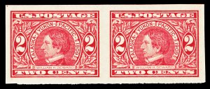 Scott 371 1909 2c Alaska-Yukon Imperforate Issue Mint Pair VF OG NH Cat $65