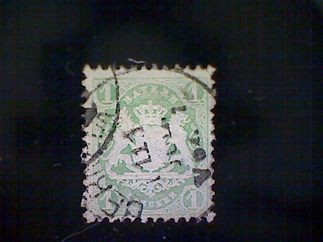 Germany (Bavaria), Scott #23, used (o), 1870, Coat of Arms, 1k, green