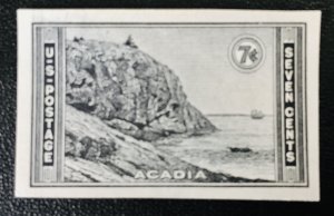United States #762  Farley Printing - 7¢ Acadia. Unused. Imperf. and NG.