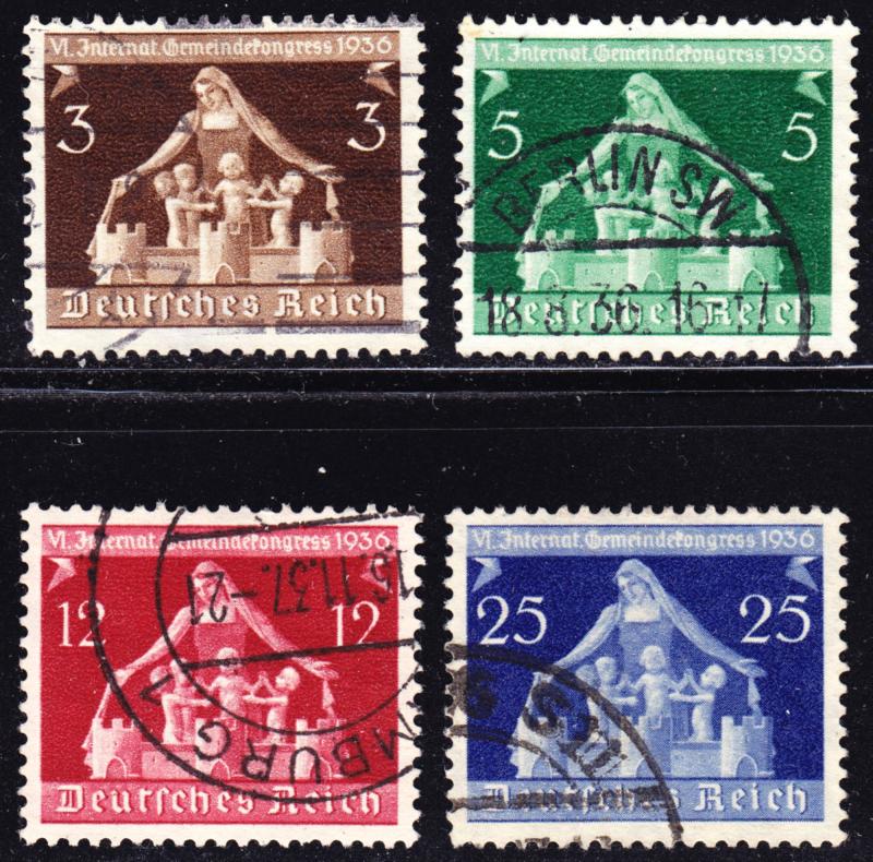 Germany Scott 473-476  complete set  F to VF postally used.