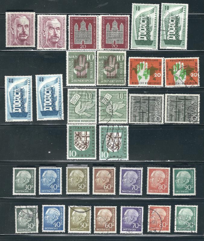 Germany 1956-57 Scott #746-754 Mint,CLH, & #755-761 MNH,CLH Complete