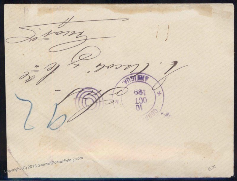 Guatemala 1894 Mas Frank Blue Geometric Fancy Cancels Cover 92817