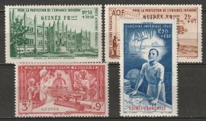 French Guinea 1942 Sc CB1-4 air post sets MNH**/MH*