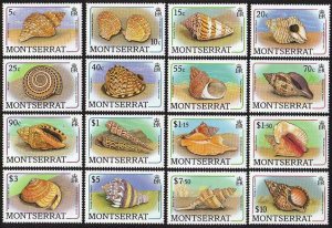 Montserrat 681-696,MNH.Michel 710-785. Sea Shells 1988.Tulip,Scallop,Conch,Coral