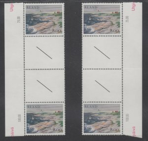 Aland Sc 18 MNH. 1984 5m Sea Shore & Birds, 2 Matched Gutter Pairs, VF