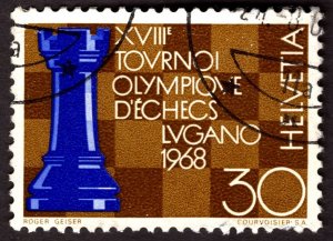 1968, Switzerland 30c, Used, Sc 489