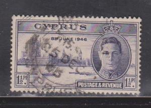 CYPRUS Scott # 156 Used  - KGVI Peace Issue