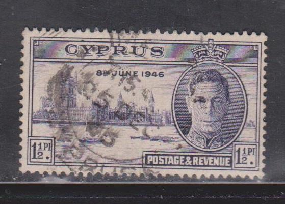 CYPRUS Scott # 156 Used  - KGVI Peace Issue