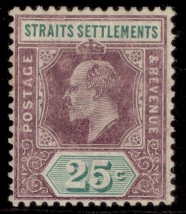 MALAYSIA - Straits EDVII SG133b, 25c dull purple & green M MINT. Cat £65. CHALKY