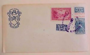 NICARAGUA   REVENUE TIED 5cent  1937 ADDRESSEE ERASED