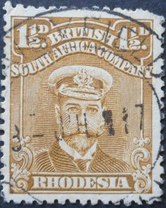 Rhodesia Admiral 1½d with Daiseyfield with blank (DC) postmark