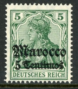 Morocco 1905 Germany  5¢/5 pfg Green Sc #34 Watermarked MNH F632