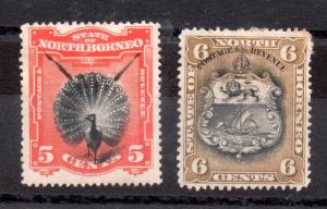 North Borneo 1894 5c & 6c mint MH SG72-73 WS10695