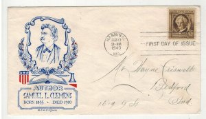 1940 FAMOUS AMERICANS 863 AUTHOR SAMUEL CLEMENS HANNIBAL MISSOURI BY JW CLIFFORD