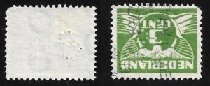 Netherlands Perfin S on Scott # 170. All Additional Items Ship Free.