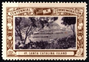 1948 US Poster Stamp California Centennial Commemoration # 49 Santa Catalina Isl