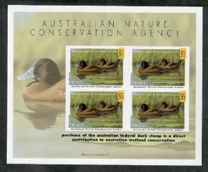 Australia 1996-97 $15 Wetlands Conservation MNH Mini Sheet  - Imperf Variety