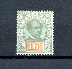 Sarawak #17 (S547) Sir Charles Johnson Brooks, 16 c gray grn & orange,M,CV$72.50