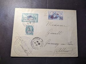 1922 French Colony Morocco Cover Rabat RP to Gannay Allier France