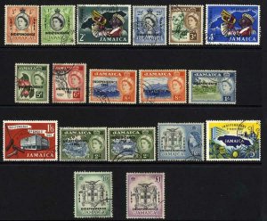 Jamaica SG181/96 Set of 16 plus extras Fine Used Cat 33 pounds