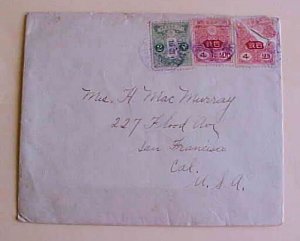 JAPAN  SS MANCHURIA YOKOHAMA 1915 COVER