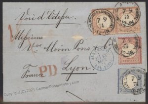 Germany 1874 Turkey Forerunner MiV19,V20,V21a Cover 3-Color Cover Exper...