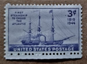 US #923 3c First Steamship to Cross the Atlantic-125th Anniversary MNH (1944)