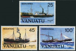 Vanuatu #377-379 Ships Boats Postage Stamps Topical 1984 Mint LH